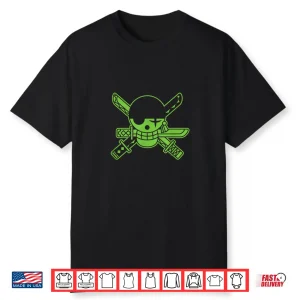 One Piece Anime Green Roronoa Zoro Jolly Roger Shirt