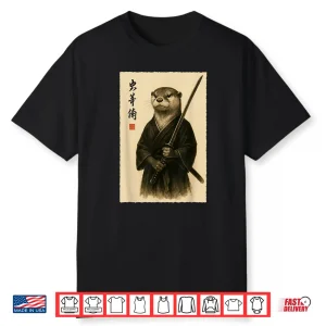 Samurai Otter Warrior Japanese Aesthetic Anime Culture Shirt