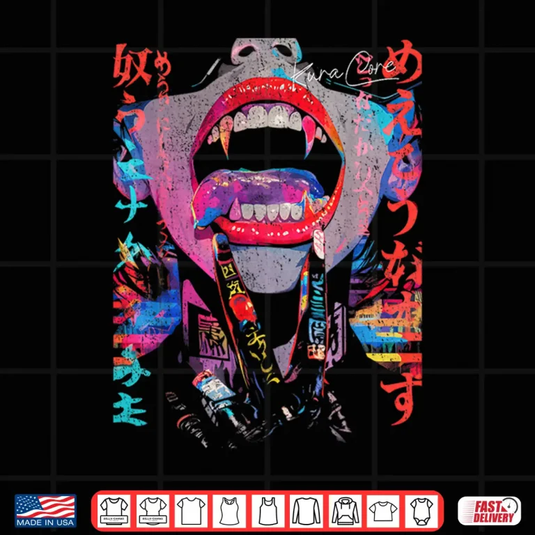 Design Japanese Streetwear Cyberpunk Y2K Retro Techwear Manga Anime Shirt