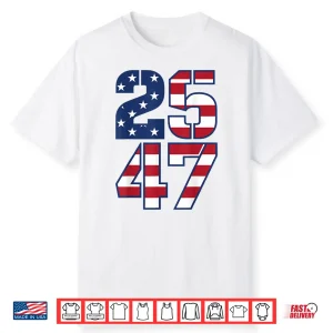 2547 Patriotic Vintage Usa American Flag 25 47 Shirt