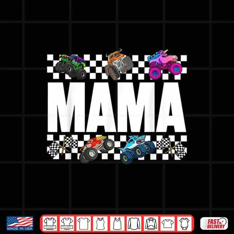 Design Mama Monster Truck Family Crew Birthday Matching Women Mom Shirt