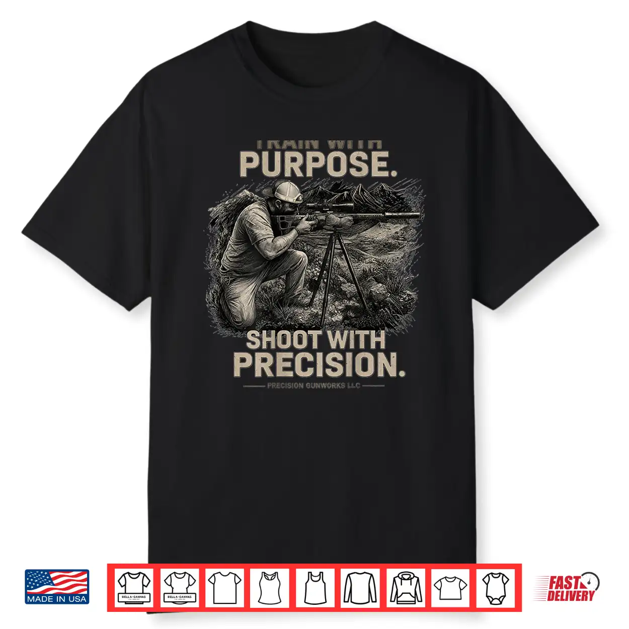 Precision Gunworks Shirt Train With Purpose Marksman Tee Shirt Precision Gunworks Shirt Train With Purpose Marksman Tee Shirt