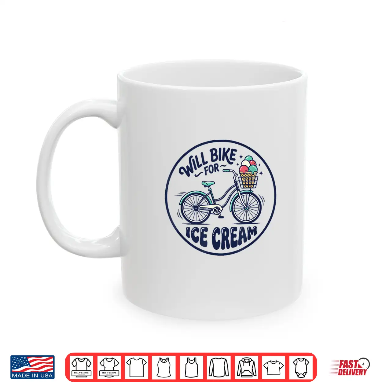 Will Bike For Ice Cream Cute Classic Bicycle Ice Cream Lover Shirt Will Bike For Ice Cream Cute Classic Bicycle Ice Cream Lover Shirt