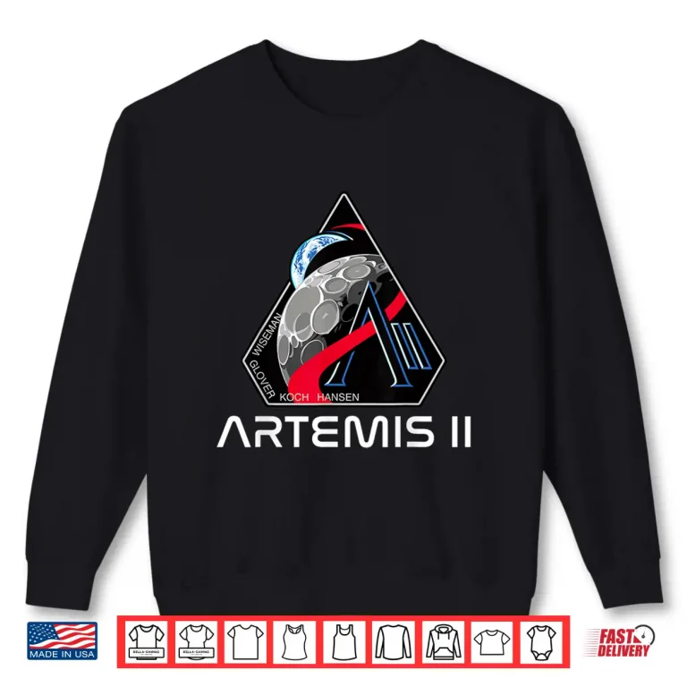 Sweatshirt Artemis II Moon Mission Crew Space Exploration Shirt