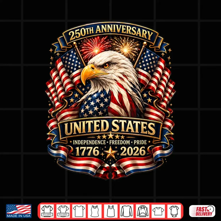 Design 250 Anniversary USA Patriotic Eagle 250th 4th of July 2026 Shirt
