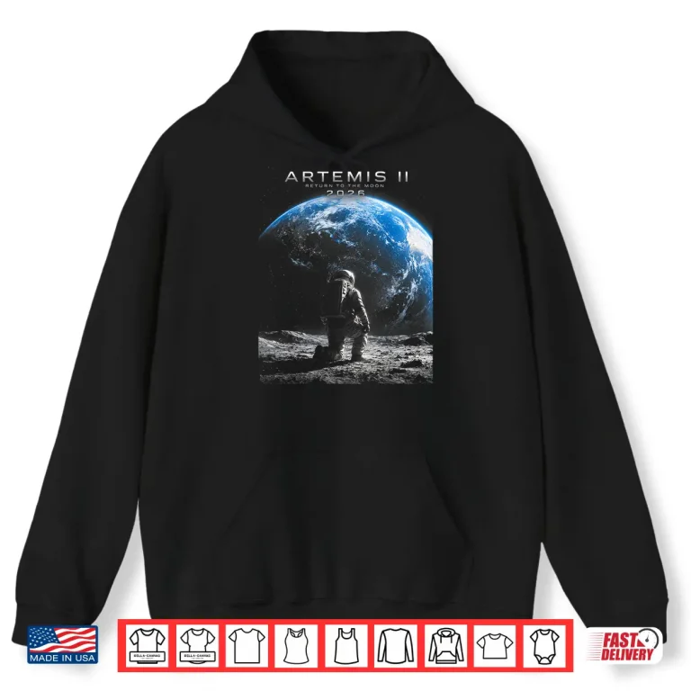 Hoodie Mission to The Moon Astronaut Artemis 2026 Rocket Artemis 2 Shirt