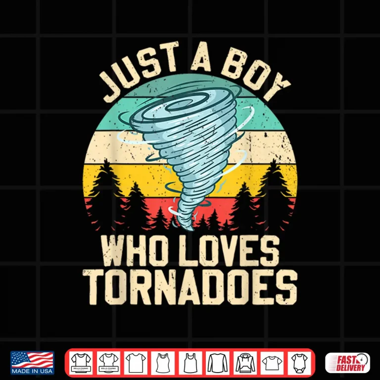 Design Just A Boy Who Loves Tornadoes Retro Storm Chaser Shirt
