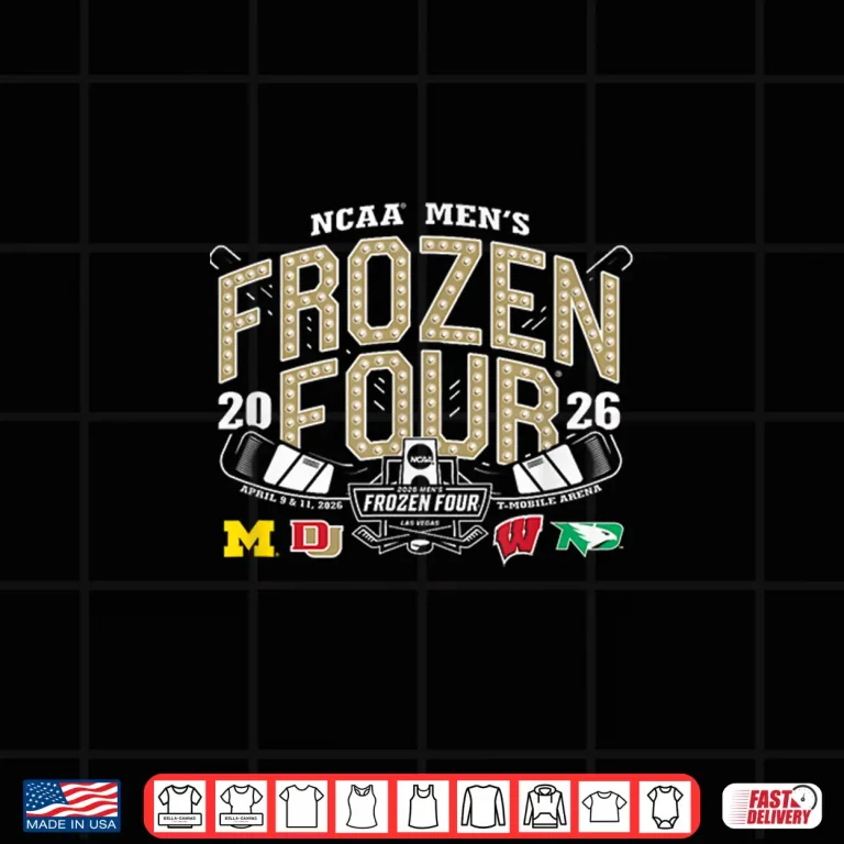 Design NCAA Frozen Four Twenty Twenty Six Mens Hockey Black Shirt