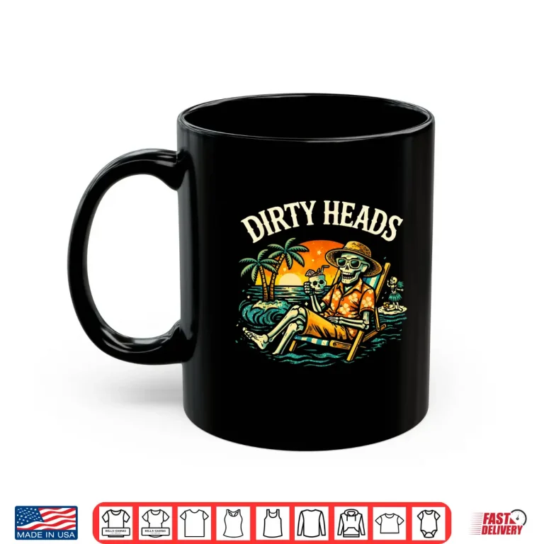 Mug Dirty Heads Skeleton Beach Summer Vacation Shirt
