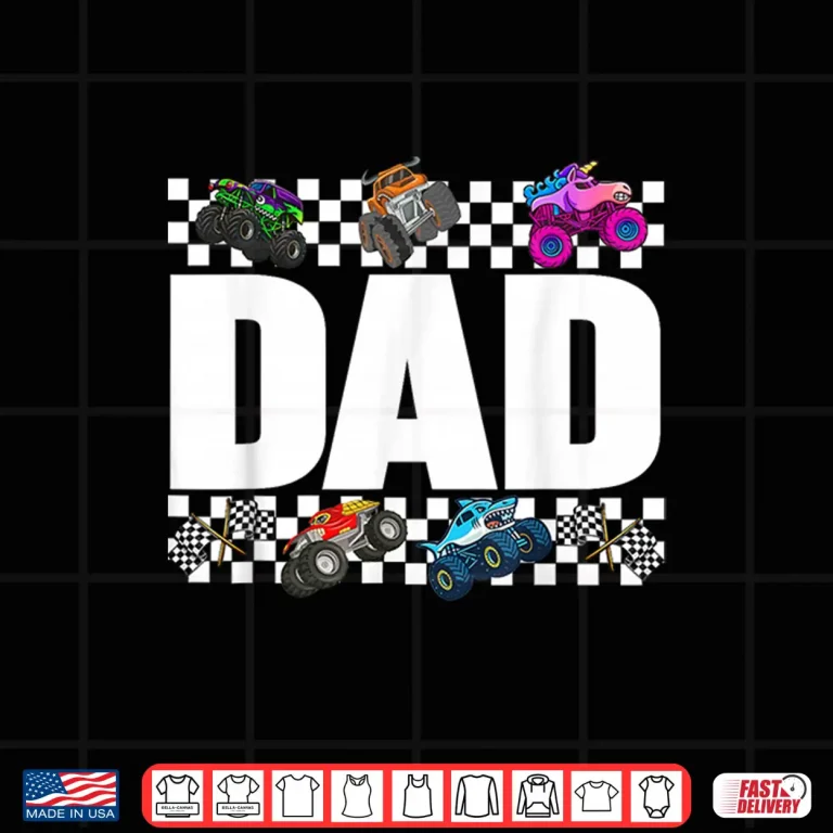 Design Dad Monster Truck Family Crew Birthday Matching Men Dad Shirt