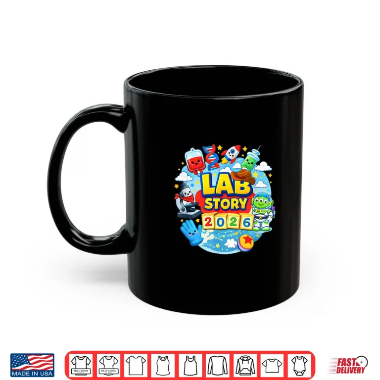 Mug Lab Story Day Funny Cartoon Design Shirt