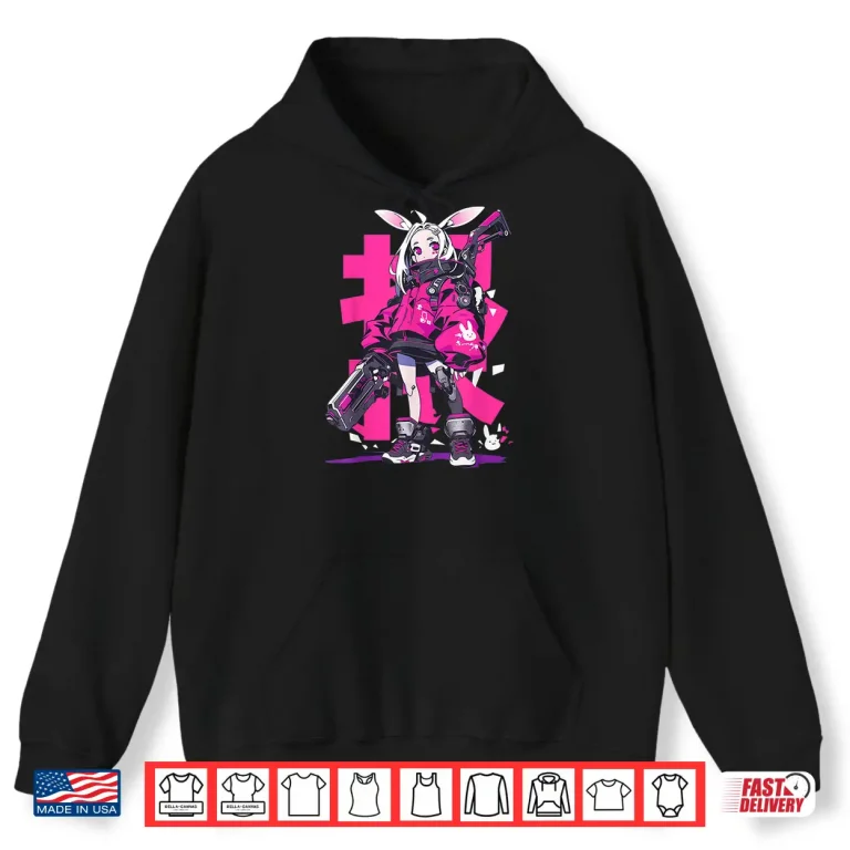 Hoodie Anime Manga Cyberpunk Aesthetic Techwear Harajuku Bunny Girl Shirt