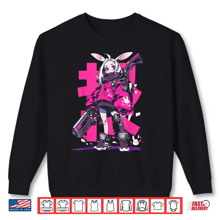 Sweatshirt Anime Manga Cyberpunk Aesthetic Techwear Harajuku Bunny Girl Shirt