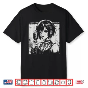 Anime Punk Girl Singing Japanese Manga Goth Women Men Kids Shirt
