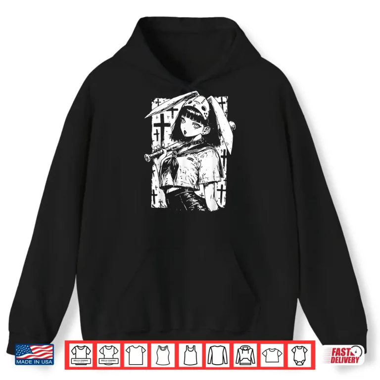 Hoodie Creepy Horror Bunny Girl Anime Manga Alt Kawaii Harajuku Shirt