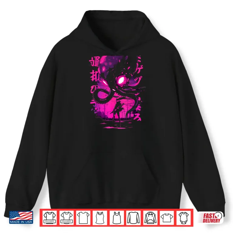 Hoodie Cyberpunk Anime Girl Kaiju Octopus Manga Gothic Japanese Shirt