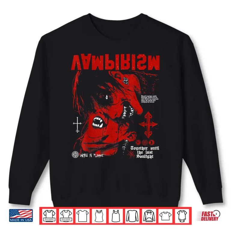 Sweatshirt Creepy Manga Horror Anime Alt Gothic Emo Y2K Occult Vampire Shirt