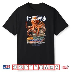 Japanese Octopus Harajuku Anime Manga Y2K Streetwear Graphic Shirt