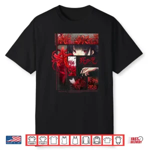 Japanese Spider Lily Anime Flower In Soft Grunge Aesthetic Shirt