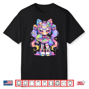 Kawaii Chibi Girl   Decora Fairy Kei Anime Manga Harajuku Shirt