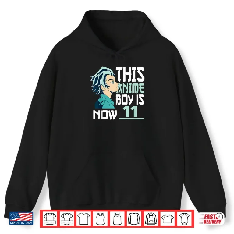 Hoodie Manga This Anime Boy is now 11 Years Old 11 th Birthday Shirt