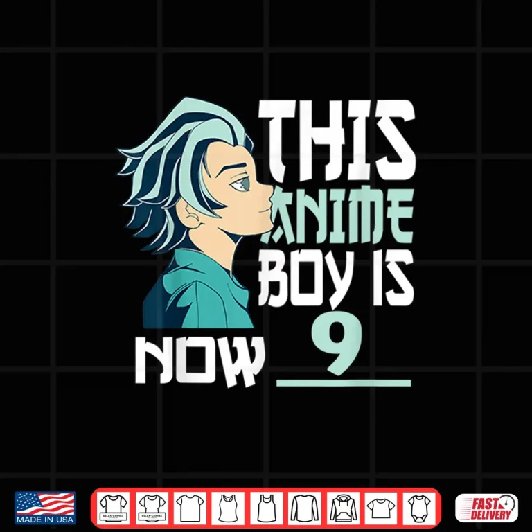 Design Manga This Anime Boy is now 9 Years Old 9 th Birthday Shirt