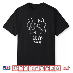 Original Funny Anime Baka Rabbit Slap Design Baka Japanese Shirt