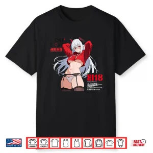 Waifu Sexy Anime Girl Glasses Horns Japanese Style Shirt