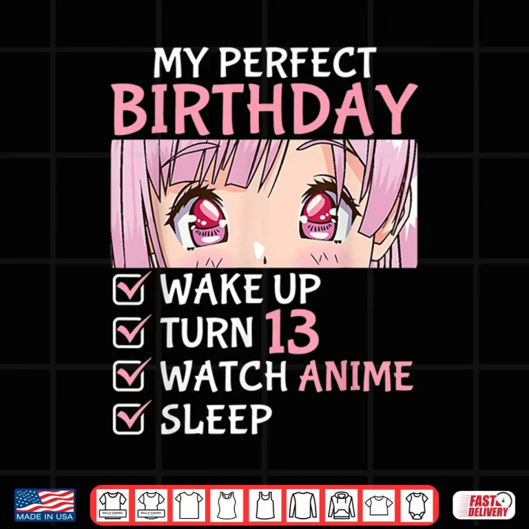 Design 13th Birthday Watch Anime 13 Years Old Anime Teen Girls Shirt