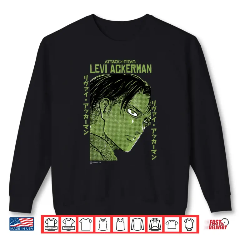 Sweatshirt Attack on Titan Levi Ackerman Japanese Manga Face Portrait Shirt
