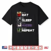 Eat Sleep Anime Repeat Kawaii Otaku Manga Japan Fan Kanji Shirt