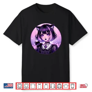 Japanese Gothic Kawaii Anime Pastel Goth Emo Witchy Cat Girl Shirt
