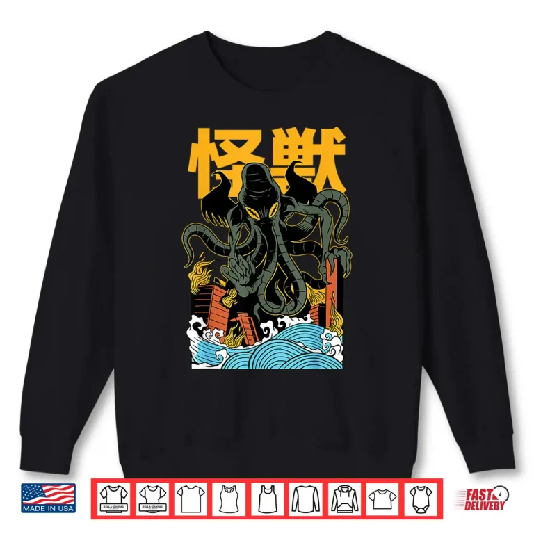 Sweatshirt Japanese Japan Kaiju Monster Chutlulu Octopus Manga Anime Shirt