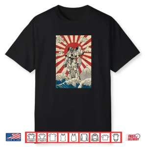 Japanese Mecha Anime Robot Kanagawa Great Wave Manga Shirt