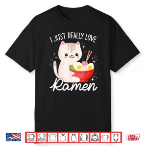 Ramen Cat Anime Shirt Kawaii Clothes Otaku Clothing Manga Shirt