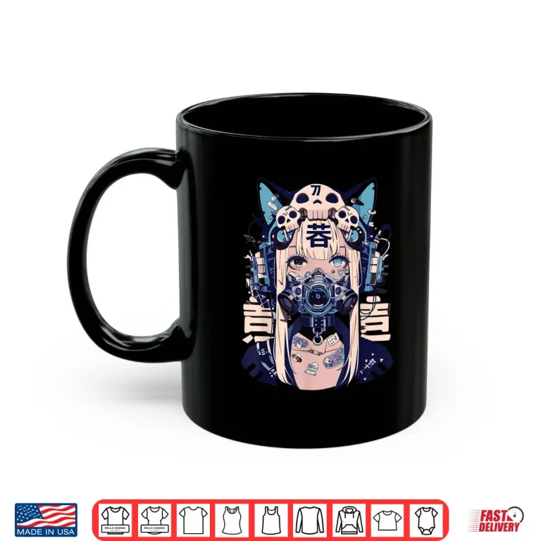 Mug Techwear Harajuku Cat Girl Shirt