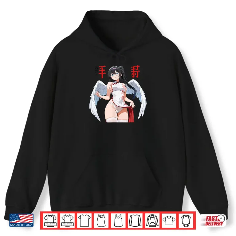 Waifu Sexy Anime Girl Angel Devil Wings Japanese Art Shirt 1 Hoodie Waifu Sexy Anime Girl Angel Devil Wings Japanese Art Shirt