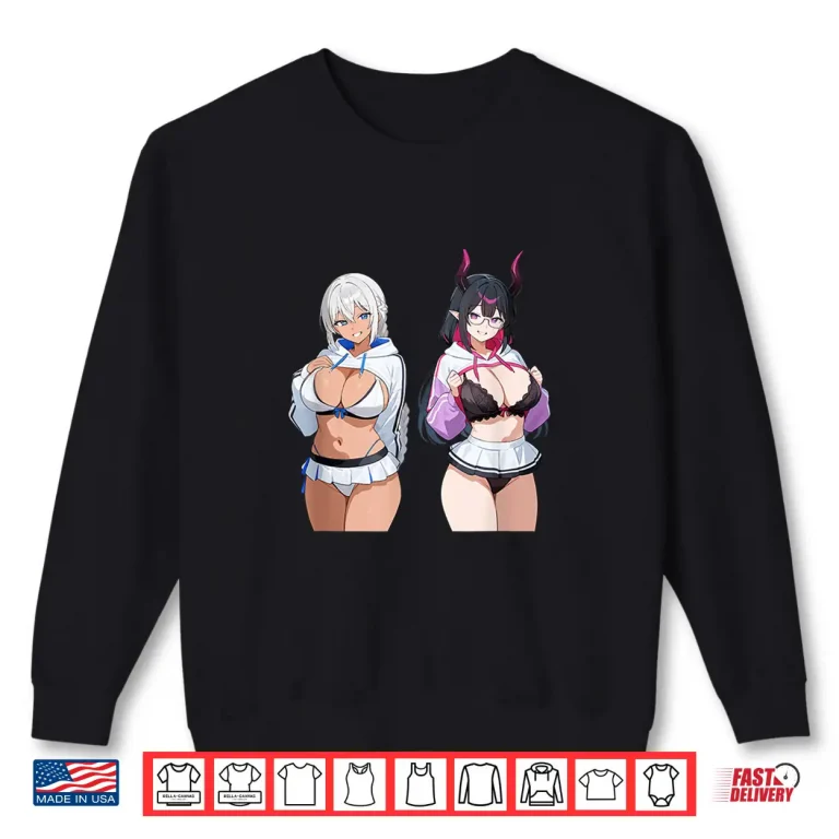 Sweatshirt Waifu Sexy Anime Girl Horns Mini Skirt Japanese Retro Art Shirt