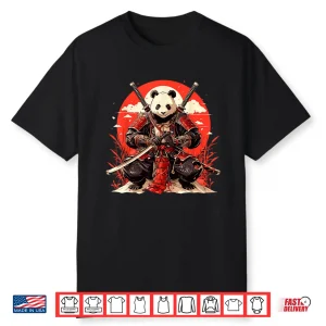 Japanese Art Panda Ninja Ukiyo E Anime Style Samurai Panda Shirt