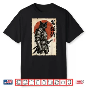 Samurai Cat Warrior Japanese Art Kawaii Anime Cat Samurai Shirt