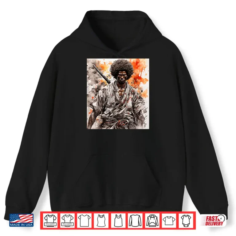 Hoodie Samurai Saga The Afro American Anime Cartoon Adventure Shirt
