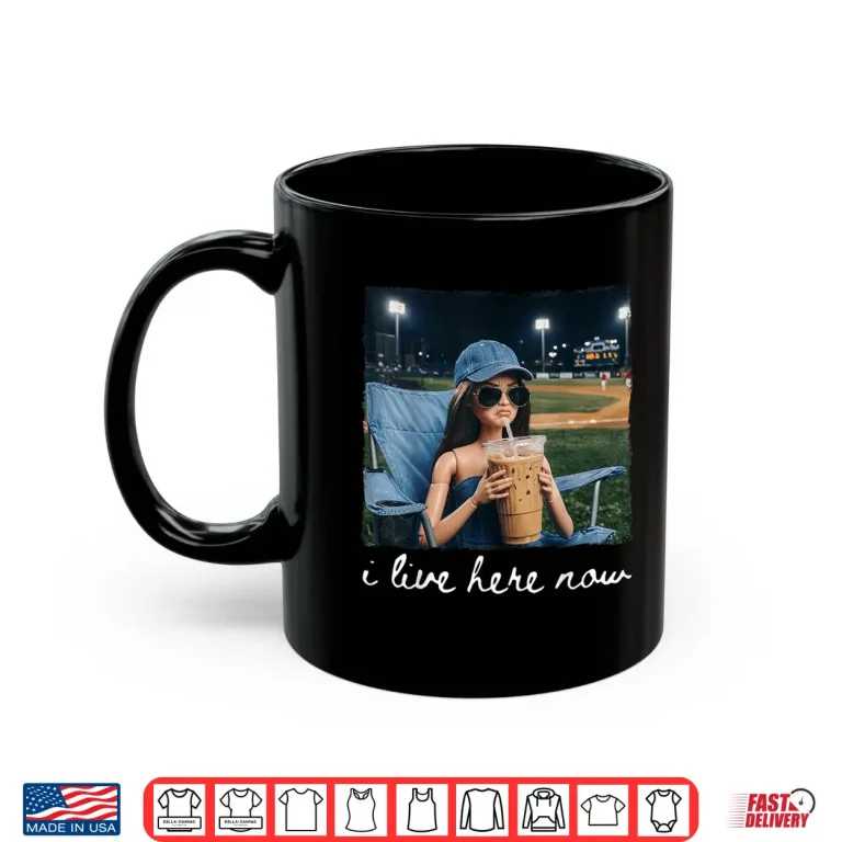 Mug I Live Here Now Funny Ballfield Baseball Shirt