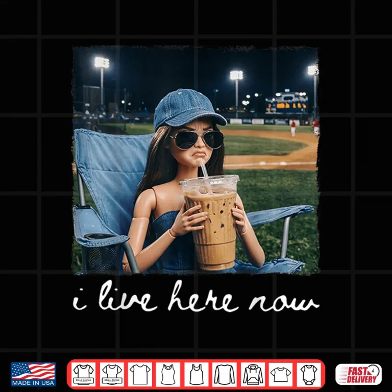 Design I Live Here Now Funny Ballfield Baseball Shirt