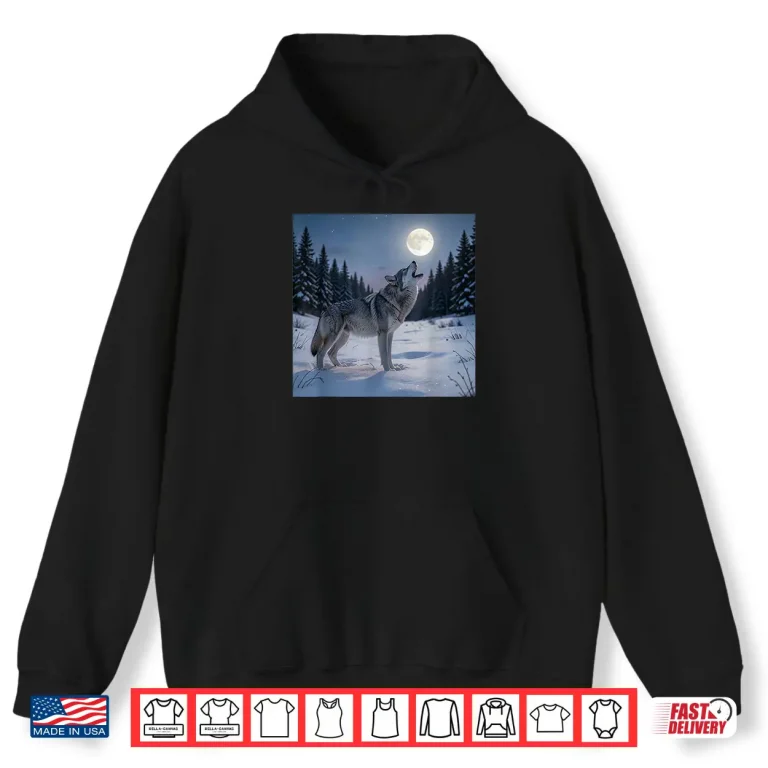 Hoodie Lone Wolf Howling at the Moon Shirt