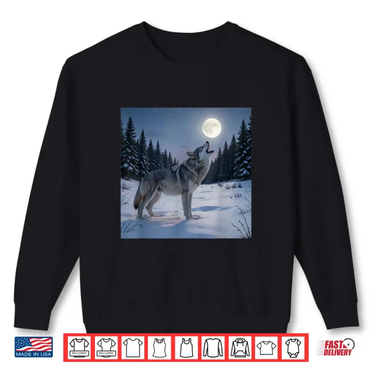 Sweatshirt Lone Wolf Howling at the Moon Shirt