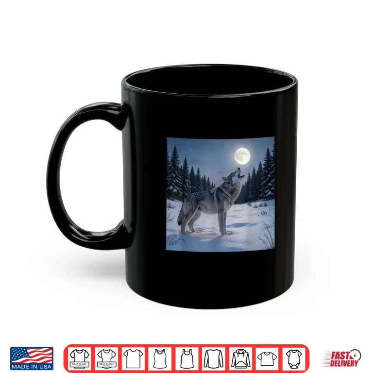 Mug Lone Wolf Howling at the Moon Shirt