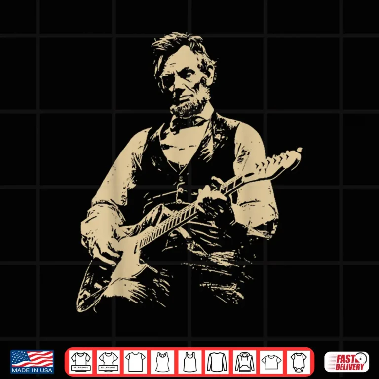 Design Abraham Lincoln Playing Electric Guitar Rocker Shirt