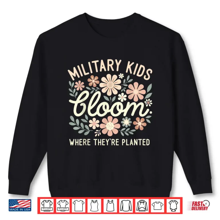Sweatshirt Purple Military Kid Dandelion Bloom Where Theyre Planted Shirt