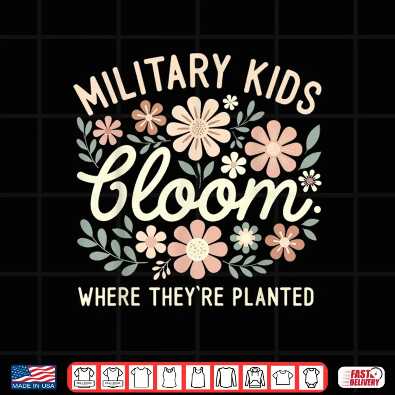 Design Purple Military Kid Dandelion Bloom Where Theyre Planted Shirt