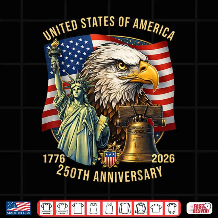 Design 250 Years 1776 2026 250th Birthday Eagle Liberty Bell Shirt